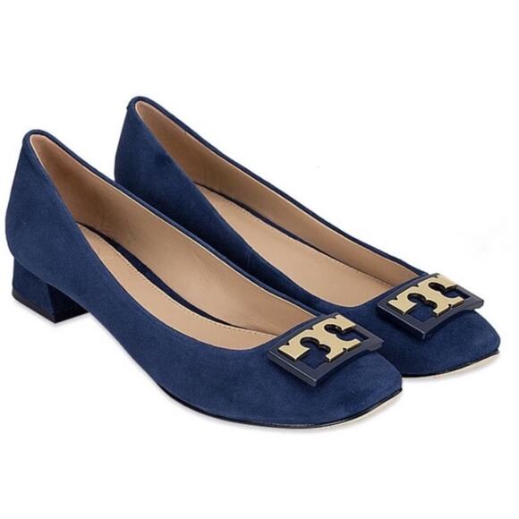 NWOT Tory Burch Gigi Suede Block Heel Sz. 8.5 - Picture 1 of 7
